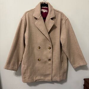 Free People Hannah Slouchy double-breasted blazer in a tan/camel Sz. XS